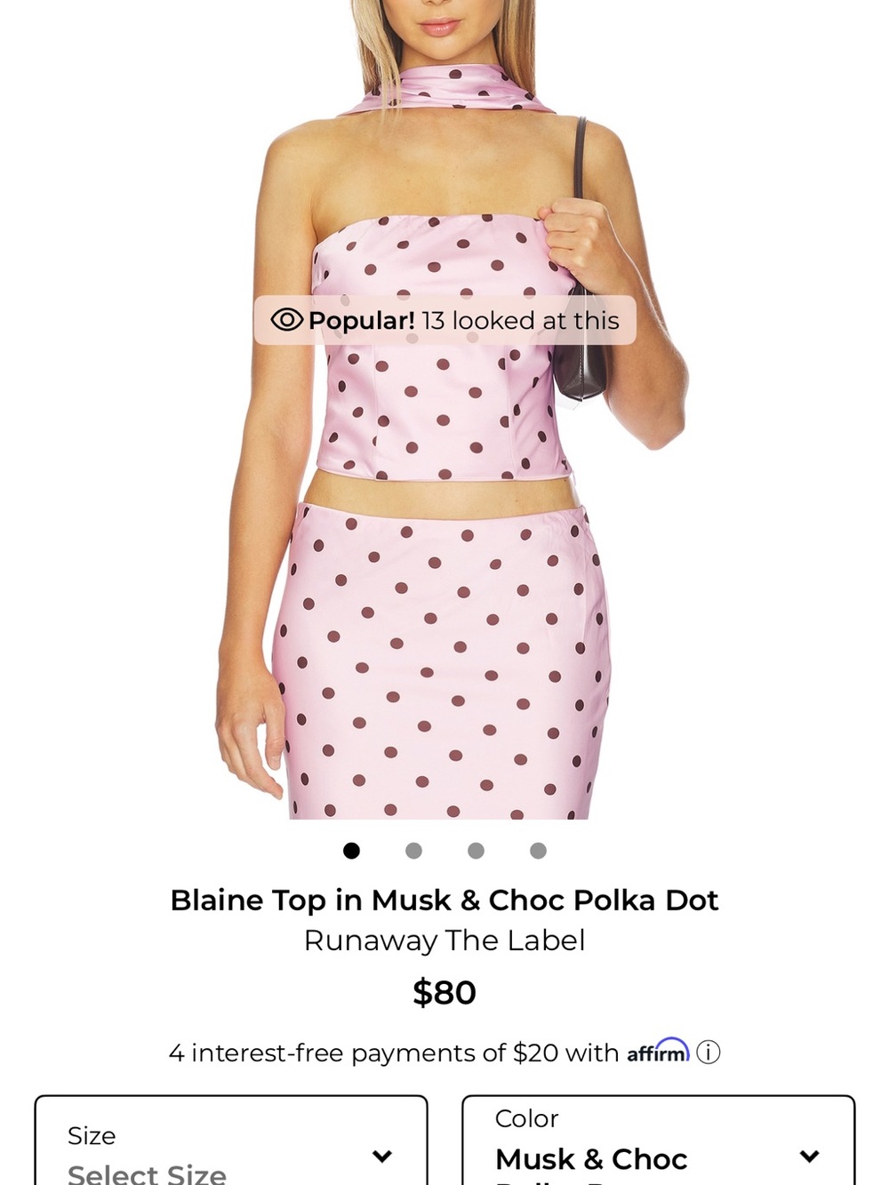 Runaway The Label Musk Pink Polka Dot Maxi Skirt